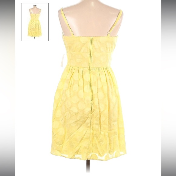 B SMART- yellow polka dot milkmaid dress - Picture 2 of 5